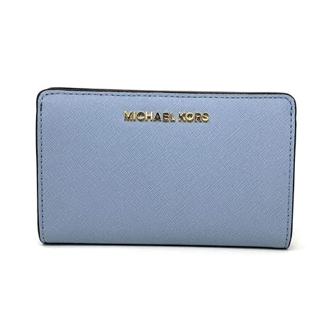 michael kors jet set travel bifold leather french blue|Michael Kors Jet Set Travel Slim Bifold Leather Wallet French .